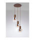 Ghent 50cm Round Pendant 3 Light Adjustable E27 Mocha/Iridescent Fade Glass-8