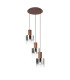 Ghent 50cm Round Pendant 3 Light Adjustable E27 Mocha/Smoke Fade Glass-1