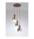 Ghent 50cm Round Pendant 3 Light Adjustable E27 Mocha/Smoke Fade Glass-3