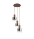 Ghent 50cm Round Pendant 3 Light Adjustable E27 Mocha/Smoke Fade Glass-4