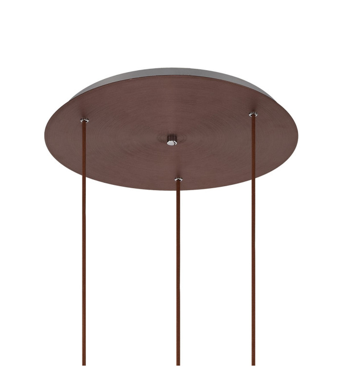 Ghent 50cm Round Pendant 3 Light Adjustable E27 Mocha/Smoke Fade Glass-5