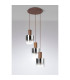 Ghent 50cm Round Pendant 3 Light Adjustable E27 Mocha/Smoke Fade Glass-8