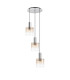 Ghent 50cm Round Pendant 3 Light Adjustable E27 Polished Nickel/Black/Amber Fade Glass-1