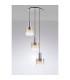 Ghent 50cm Round Pendant 3 Light Adjustable E27 Polished Nickel/Black/Amber Fade Glass-3