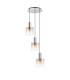 Ghent 50cm Round Pendant 3 Light Adjustable E27 Polished Nickel/Black/Amber Fade Glass-4