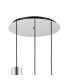 Ghent 50cm Round Pendant 3 Light Adjustable E27 Polished Nickel/Black/Amber Fade Glass-5