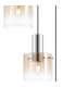 Ghent 50cm Round Pendant 3 Light Adjustable E27 Polished Nickel/Black/Amber Fade Glass-6