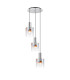 Ghent 50cm Round Pendant 3 Light Adjustable E27 Polished Nickel/Black/Iridescent Fade Glass-1
