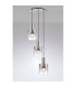 Ghent 50cm Round Pendant 3 Light Adjustable E27 Polished Nickel/Black/Iridescent Fade Glass-3