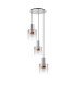 Ghent 50cm Round Pendant 3 Light Adjustable E27 Polished Nickel/Black/Iridescent Fade Glass-4