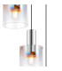 Ghent 50cm Round Pendant 3 Light Adjustable E27 Polished Nickel/Black/Iridescent Fade Glass-6