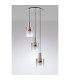 Ghent 50cm Round Pendant 3 Light Adjustable E27 Polished Nickel/Black/Iridescent Fade Glass-8