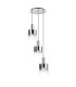 Ghent 50cm Round Pendant 3 Light Adjustable E27 Polished Nickel/Black/Smoke Fade Glass-1