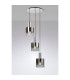 Ghent 50cm Round Pendant 3 Light Adjustable E27 Polished Nickel/Black/Smoke Fade Glass-3