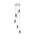 Ghent 65cm Round Pendant 5 Light Adjustable E27 Black/Amber Fade Glass-1