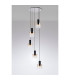 Ghent 65cm Round Pendant 5 Light Adjustable E27 Black/Amber Fade Glass-3
