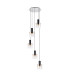 Ghent 65cm Round Pendant 5 Light Adjustable E27 Black/Amber Fade Glass-4