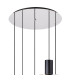 Ghent 65cm Round Pendant 5 Light Adjustable E27 Black/Amber Fade Glass-5