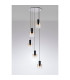 Ghent 65cm Round Pendant 5 Light Adjustable E27 Black/Amber Fade Glass-8
