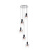 Ghent 65cm Round Pendant 5 Light Adjustable E27 Black/Iridescent Fade Glass-1