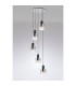 Ghent 65cm Round Pendant 5 Light Adjustable E27 Black/Iridescent Fade Glass-3