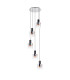 Ghent 65cm Round Pendant 5 Light Adjustable E27 Black/Iridescent Fade Glass-4