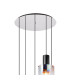 Ghent 65cm Round Pendant 5 Light Adjustable E27 Black/Iridescent Fade Glass-5