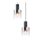Ghent 65cm Round Pendant 5 Light Adjustable E27 Black/Iridescent Fade Glass-7