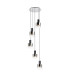 Ghent 65cm Round Pendant 5 Light Adjustable E27 Black/Smoke Fade Glass-1
