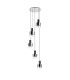 Ghent 65cm Round Pendant 5 Light Adjustable E27 Black/Smoke Fade Glass-4
