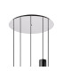 Ghent 65cm Round Pendant 5 Light Adjustable E27 Black/Smoke Fade Glass-5