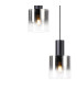 Ghent 65cm Round Pendant 5 Light Adjustable E27 Black/Smoke Fade Glass-7