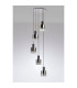 Ghent 65cm Round Pendant 5 Light Adjustable E27 Black/Smoke Fade Glass-8