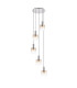 Ghent 65cm Round Pendant 5 Light E27 Polished Nickel/Black/Amber Fade Glass-1