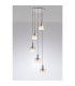 Ghent 65cm Round Pendant 5 Light E27 Polished Nickel/Black/Amber Fade Glass-3