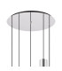 Ghent 65cm Round Pendant 5 Light E27 Polished Nickel/Black/Amber Fade Glass-5