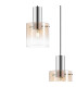 Ghent 65cm Round Pendant 5 Light E27 Polished Nickel/Black/Amber Fade Glass-7