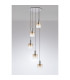 Ghent 65cm Round Pendant 5 Light E27 Polished Nickel/Black/Amber Fade Glass-8