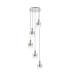 Ghent 65cm Round Pendant 5 Light E27 Polished Nickel/Black/Iridescent Fade Glass-1