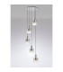Ghent 65cm Round Pendant 5 Light E27 Polished Nickel/Black/Iridescent Fade Glass-3