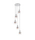 Ghent 65cm Round Pendant 5 Light E27 Polished Nickel/Black/Iridescent Fade Glass-4