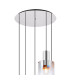 Ghent 65cm Round Pendant 5 Light E27 Polished Nickel/Black/Iridescent Fade Glass-5