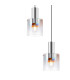Ghent 65cm Round Pendant 5 Light E27 Polished Nickel/Black/Iridescent Fade Glass-7