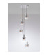 Ghent 65cm Round Pendant 5 Light E27 Polished Nickel/Black/Iridescent Fade Glass-8