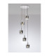 Ghent 65cm Round Pendant 5 Light E27 Polished Nickel/Black/Smoke Fade Glass-3