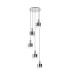 Ghent 65cm Round Pendant 5 Light E27 Polished Nickel/Black/Smoke Fade Glass-4