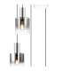 Ghent 65cm Round Pendant 5 Light E27 Polished Nickel/Black/Smoke Fade Glass-6