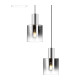 Ghent 65cm Round Pendant 5 Light E27 Polished Nickel/Black/Smoke Fade Glass-7