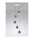 Ghent 65cm Round Pendant 5 Light E27 Polished Nickel/Black/Smoke Fade Glass-8