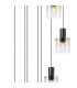 Ghent 80cm Round Pendant 9 Light Adjustable E27 Black/Amber Fade Glass Item Weight: 22kg-6